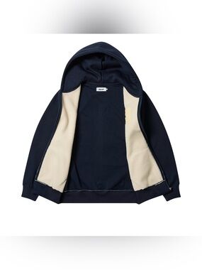 Palace THERMAL EMBOSSED P3 ZIP HOOD NAVY Hooded Logo Sweatshirt Size Large